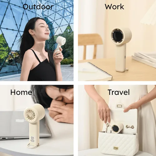 Vista 8 de Mini ventilador de mano turbo portátil, recargable, velocidad ajustable de 1 a 100 USB, ventilador de bolsillo de refrigeración USB, ligero