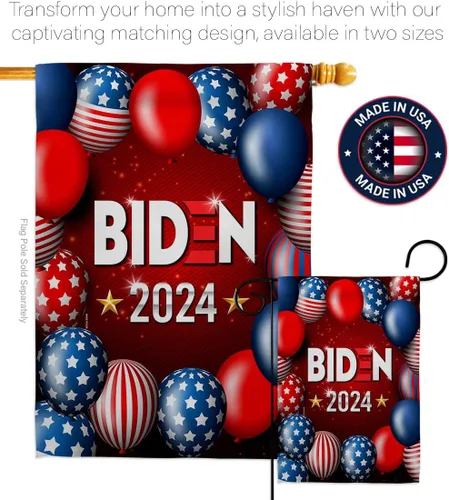 Vista 4 de Bandera de Biden Harris conjunta Jardín Patriótico Votar Presidente Demócrata Republicano Tea Party Estados Unidos Americana Elección Casa Banner