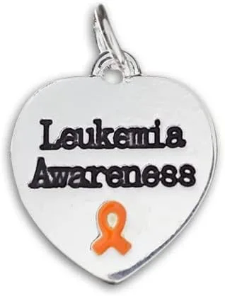 Vista 3 de Dijes naranjas en cinta, corazón y forma redonda para cáncer de riñón, leucemia, esclerosis múltiple, hambre, violencia armada y conciencia sobre