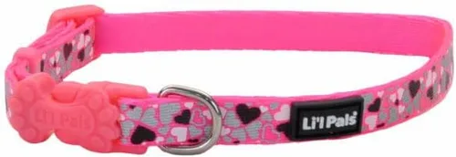 Vista 10 de Coastal Pet - Li'l Pals - Collar reflectante para perro, corazón rosa reflectante, 3/8 x 8 a 12 pulgadas