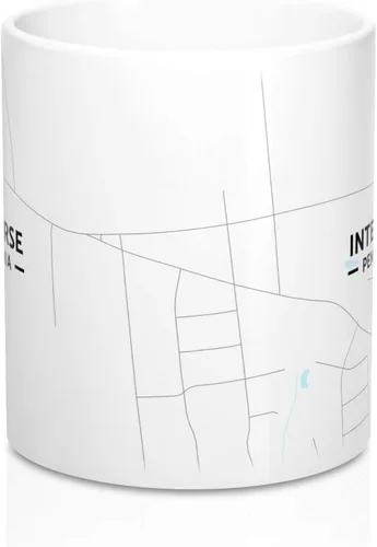 Vista 2 de Intercourse, Pennsylvania PA Map Mug (11 oz)