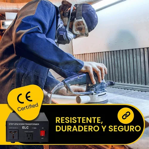 Vista 5 de Transformador de voltaje para aumentar o disminuir la tensión. 110 v/220 v, circuito de bloqueo de protección, de la marca ELC