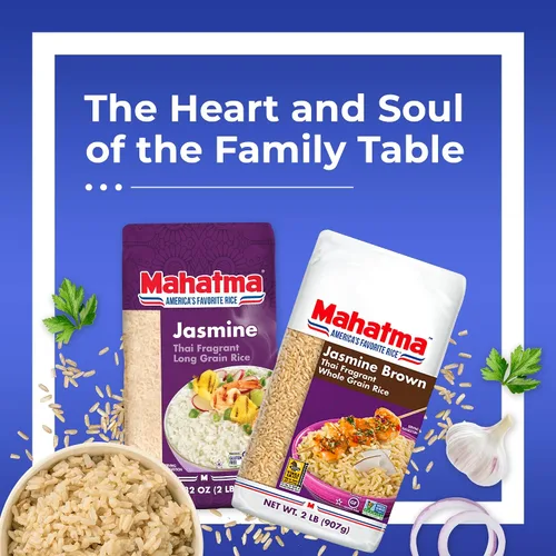 Vista 7 de Mahatma Bolsa de arroz de jazmín marrón de 2 libras, arroz jazmín tailandés marrón, arroz en microondas en 20 minutos o cocina en la estufa en 30
