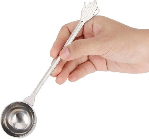Vista 2 de Fdit Cuchara de café de acero inoxidable de 0.35 onzas con mango largo, cucharadas medidas, cucharas para máquina de café expreso, cucharas para té