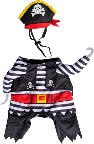 Vista 6 de Disfraz de pirata perro - Edición limitada, M, Negro, rojo, blanco
