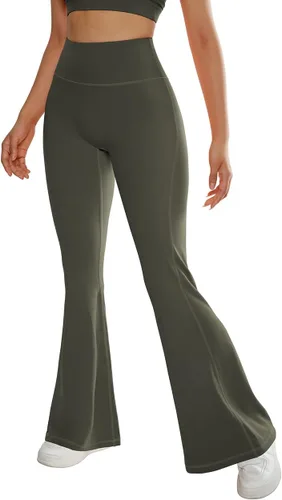 Vista 2 de SUUKSESS Leggings acampanados para mujer, pantalones de yoga de cintura alta con corte de bota y levantamiento de glúteos