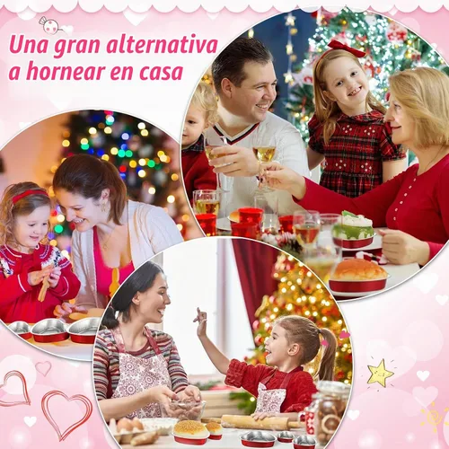 Vista 4 de Meanplan Paquete de 30 moldes de aluminio en forma de corazón de 9 onzas, 3.4 y 1.86 onzas, molde de aluminio desechable para pasteles de San