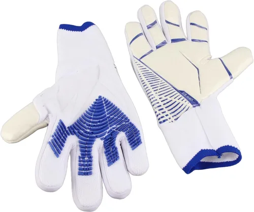 Vista 4 de Guantes de portero de fútbol con agarre de palma fuerte, protección para los dedos, antideslizante, látex, nailon, transpirable, guantes de portero