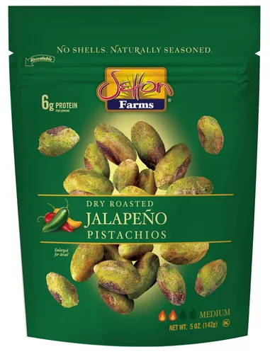 Vista 10 de Pistachos sazonados sin cáscara, sabor alitas de búfalo, bolsas de 2.5 onzas, paquete de 8, Kosher