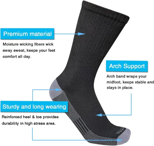 Vista 2 de APTYID Calcetines acolchados con control de humedad para hombre (46 pares)