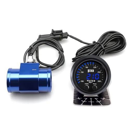 Vista 11 de Universal 52mm Medidor de Temperatura de Agua 0-300F (-17~187C) Electrónico LED Digital Azul DC12V para Automóvil con Adaptador de Sensor