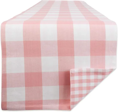 Vista 8 de DII Colección de mesa a cuadros Gingham, gris, camino de mesa, 14x72 pulgadas