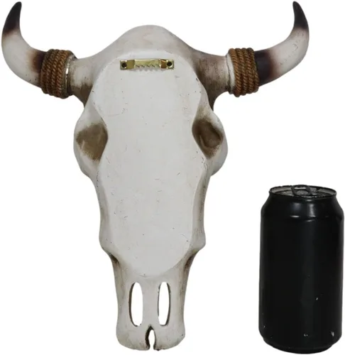 Vista 6 de Ebros Gift Rústico vaquero de águila occidental con pistola revólver cuerdas, cráneo de vaca, decoración de pared, escultura, fauna silvestre