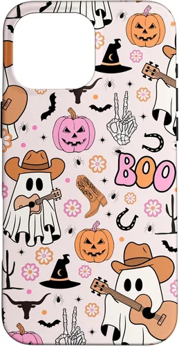 Vista 19 de Spooky Ghost Cowboy Cute Halloween Boo Western Retro Pastel Case for iPhone 17