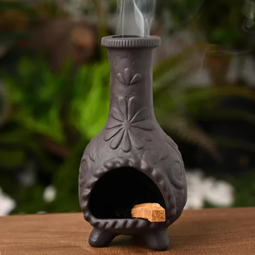 Vista 10 de MOUGIGI Soporte de Palo Santo Hecho a Mano y Quemador de Conos de Incienso - Elegante Accesorio para Limpias de Salvia con Capacidad para Rituales