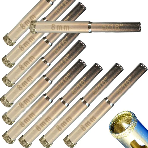 Vista 34 de Kit de brocas de diamante para azulejos - Juego de vidrio y porcelana, paquete de 5: 3/16", "1/4", "1/2" brocas de diamante para cerámica