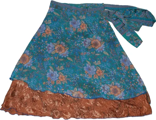Vista 6 de Wevez Sari Art - Paquete de 3 faldas de seda para mujer, talla grande, talla grande