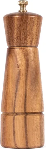 Vista 12 de Molinillo de pimienta, molinillo de pimienta con acero inoxidable ajustable, madera de acacia, altura 6.5 in, diámetro inferior: 2.0 in, diámetro