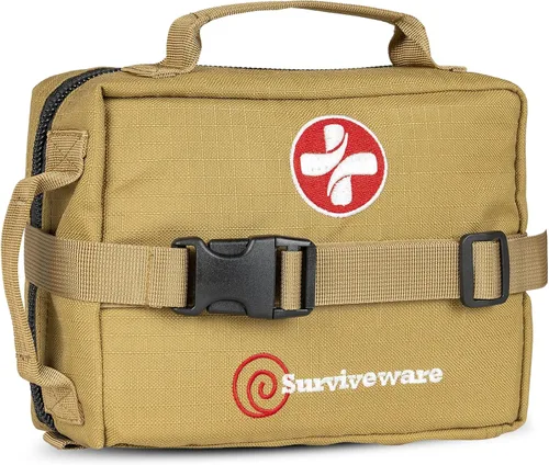 Vista 2 de Surviveware 119 Pcs Comprehensive Premium Survival First Aid Kit - Medical Emergency Kit for Travel Camping Gear, Home Essentials & Outdoor