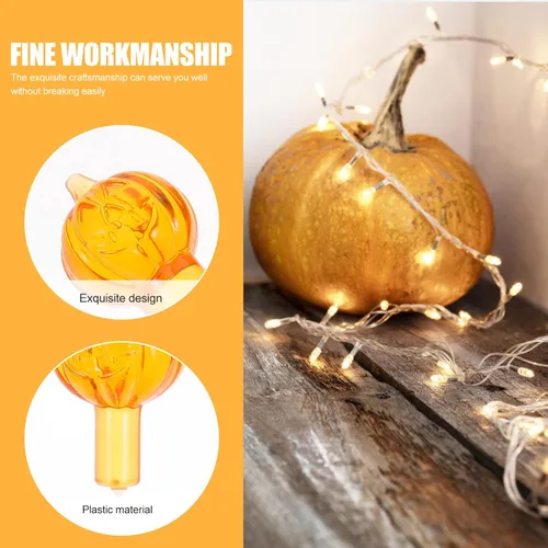 Vista 8 de OSALADI 60 bombillas de calabaza de repuesto para árbol de cerámica de Halloween, bombillas temáticas de Halloween para decorar árboles de fiesta