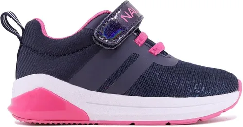 Vista 4 de Nautica Tenis deportivos con luz intermitente para niños con una correa, a la moda y divertida para niños y niñas, disponibles en tallas para niños