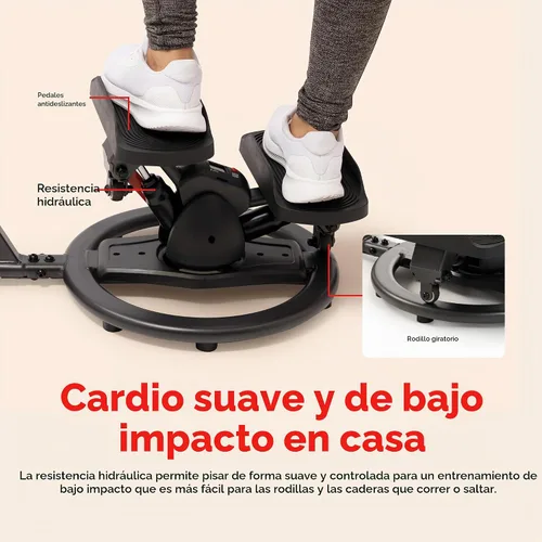 Vista 4 de Sunny Health & Fitness Paso a paso giratorio con manillar y 3 modos
