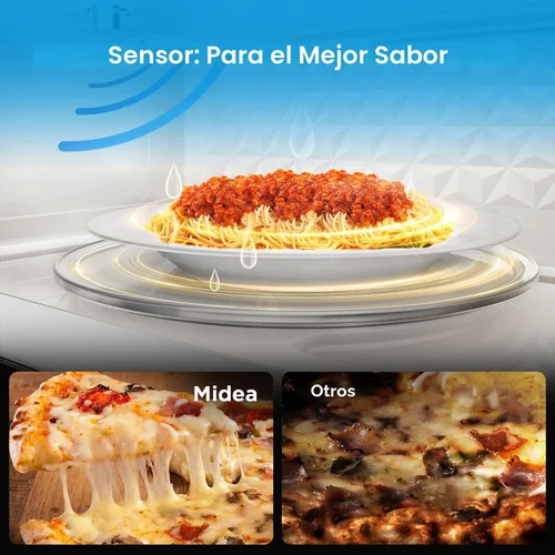 Vista 5 de Midea MMO12S3ASTZ Microondas de sobremesa, 1.2 pies cúbicos Microondas delgados con cocción por sensor, Microondas de acero inoxidable, 1000W