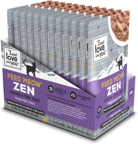 Vista 12 de I and love and you Feed Meow Boost - Alimento húmedo para gatos, pollo, antioxidantes y vitaminas para mayor vitalidad, sin granos, triturado, 3