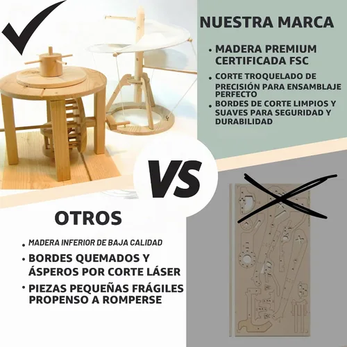Vista 7 de Modelo de máquina voladora de Leonardo da Vinci Pathfinders, juego con modelo de madera