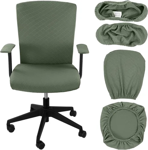 Vista 8 de Tallew Juego de 4 Fundas para Silla de Oficina, Fundas Universales Elásticas para Computadora, Fundas Estiras para Asiento de Silla, Fundas