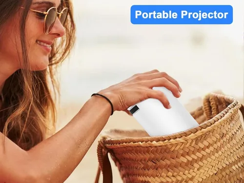 Vista 9 de Mini proyector HY300PRO actualizado 2025 con WiFi y Bluetooth, proyector portátil 4K, rotación de 180 grados, corrección trapezoidal automática