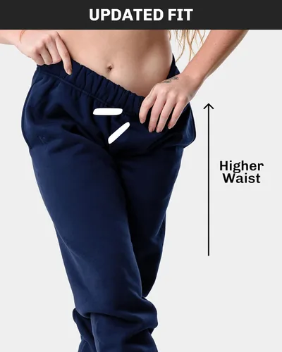 Vista 2 de Kamo Fitness CozyTec - Pantalones deportivos de cintura alta para mujer, holgados cómodos pantalones de descanso con bolsillos hechos de forro polar
