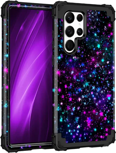 Vista 132 de Casetego Funda para Galaxy A16 5G, que brilla en la oscuridad, tres capas, resistente, a prueba de golpes, protección completa, policarbonato duro