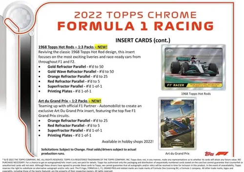 Vista 6 de Caja Hobby Lite 2022 Topps Chrome F1 Fórmula 1