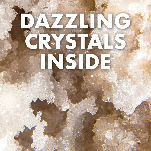 Vista 4 de Abre 2 geodas grandes – Abre tu propia geoda grande con cristales, kit de ciencias de la Tierra para niños para aprender geología, regalos