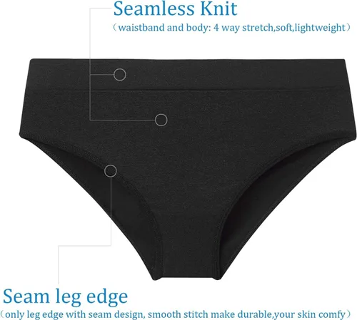 Vista 6 de Bragas de bikini para mujer, sin costuras, suaves, elásticas, estilo cheekini hipster, paquete de 6
