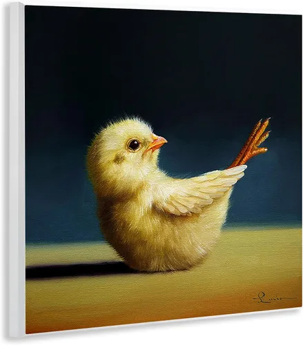 Vista 2 de Stupell Industries Yoga Chicks Barco Pose Divertido Granja Pájaro Pintura Yoga Polluelos Pose