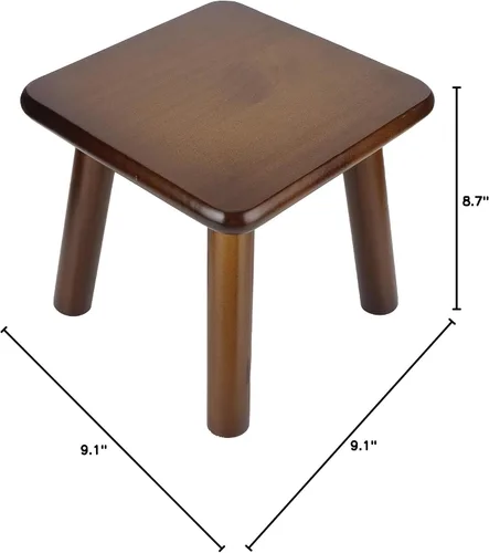 Vista 3 de POCREATION Taburete multiusos para niños, taburetes de madera para el hogar, bonito banco pequeño, asiento de pino para niños, taburete de muebles