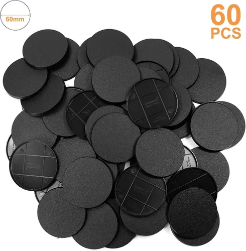 Vista 7 de Evemodel 60pcs 2.362 in Bases redondas para Wargames Mesa Superior Simulación Militar Escena ABS Plástico