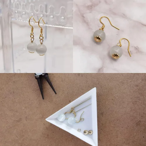 Vista 6 de INSPIRELLE 120 cuentas chapadas en oro filigrana flor taza forma cuentas 120 tapas de cuentas