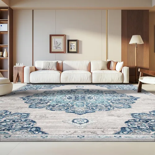 Vista 10 de SAFAVIEH Brentwood Collection - Alfombra decorativa de 2 x 4 pies, diseño desgastado de medallón, no desprende pelusa y de fácil cuidado, ideal