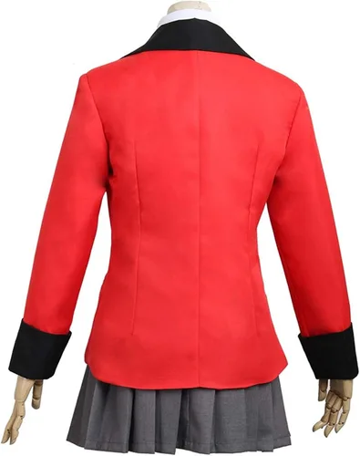 Vista 3 de Kakegurui Compulsive Gambler Yumeko Jabami Hyakkaou traje de Cosplay rojo