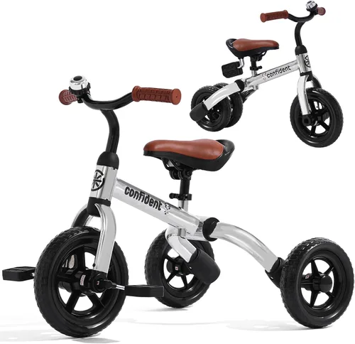 Vista 11 de XPIY Triciclo para niños de 2 a 5 años, triciclo plegable 3 en 1 para niños y niñas, bicicleta para niños con pedal desmontable y asiento ajustable