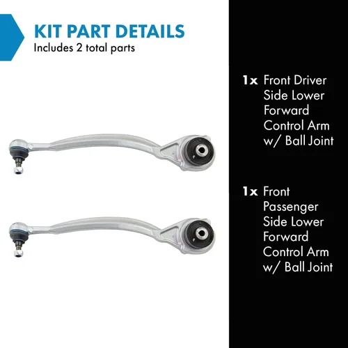 Vista 445 de Conjunto de Brazo de Control Inferior Delantero y Junta Esférica TRQ para Lado del Conductor y del Pasajero 2 Piezas Compatible con Ford Mustang GT