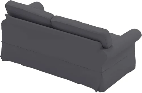 Vista 4 de Funda de sofá de algodón compatible con Pottery Barn Comfort funda de sofá Borde de caja gris oscuro