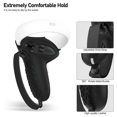 Vista 5 de for Oculus Quest 2 Accessories Face Cushion Cover for Quest 2 Contorller Grips Lens Cover VR Silicone Covers VR Shell Cover Thumbsticks Covers for