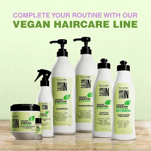 Vista 7 de Salon In by Recamier - Tratamiento sin enjuague de queratina vegana Tratamiento sin enjuague para el cabello con queratina vegana y colágeno