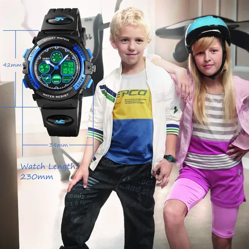 Vista 7 de cofuo Relojes para niños y niñas, multifunción, impermeable, para deportes al aire libre, aprendizaje digital, reloj de pulsera de aprendizaje