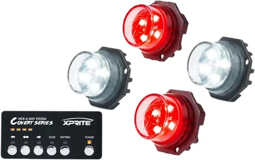 Vista 19 de Xprite Kit de luces estroboscópicas LED ámbar, 20 modos de flash con panel de control, luces traseras, luz antiniebla, montaje