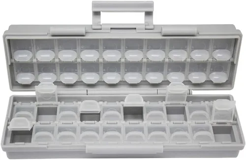 Vista 20 de AideTek medio transparente CAJA-ALL-24 piezas pequeñas cuentas papelería joyero organizador para piezas clasificadas 3 tamaños 24 compartimentos